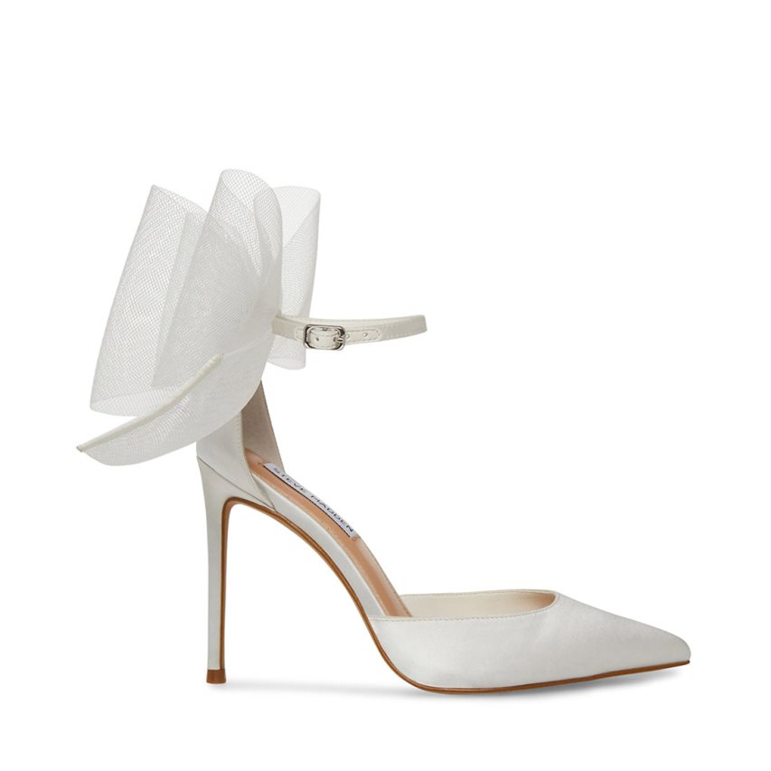 Tacones Steve Madden Valenteen Satin Mujer Blancas | ES GU9E18